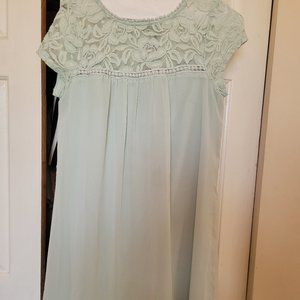 Sweet Mint Dress with Lace Top